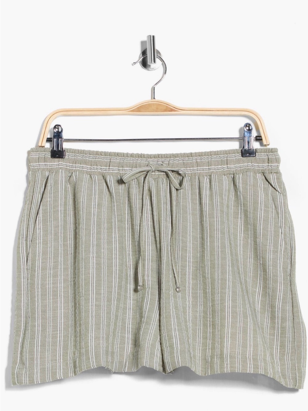 Max Studio Sage Striped Drawstring Shorts